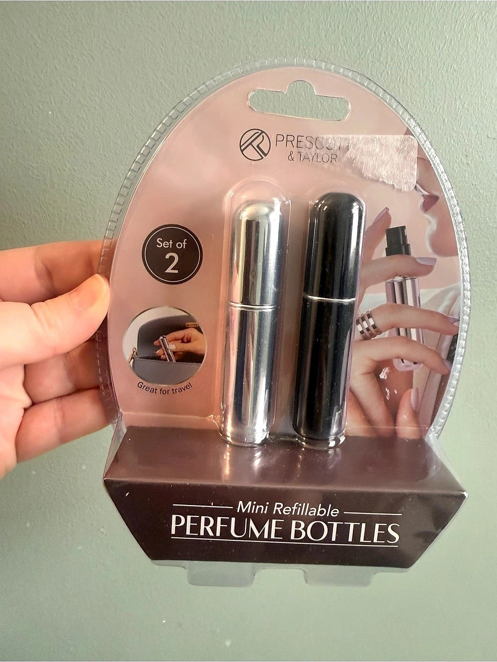 NEW Mini Refillable Perfume Bottles Set of 2 Travel Perfume